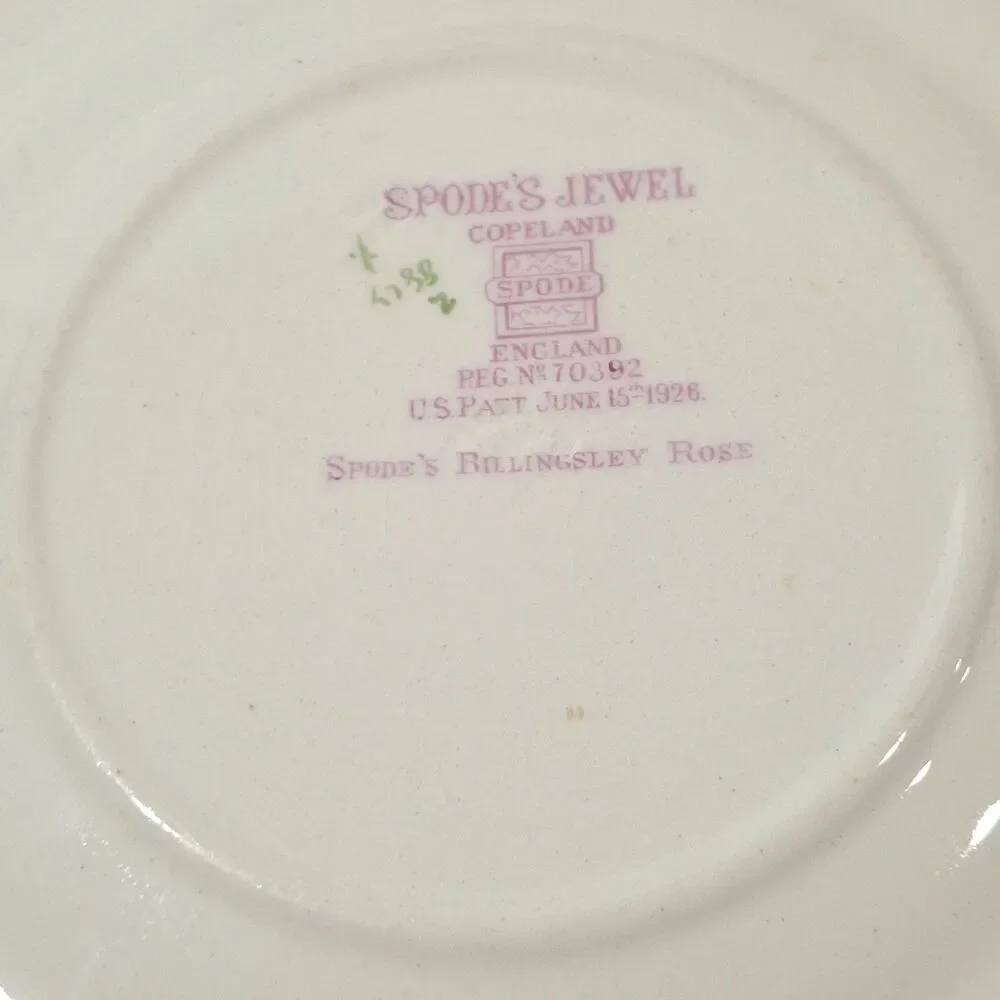 2 VTG Spode's Jewel Copeland Billingsley Rose 7 1/8 